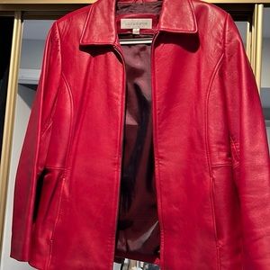 Liz Claiborne vintage red leather jacket